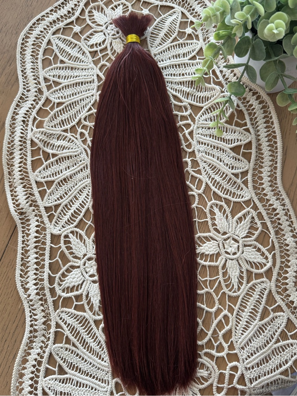 100% Human Hair Bulk Extensions Color #33 Red auburn 18–19” 100g Straight